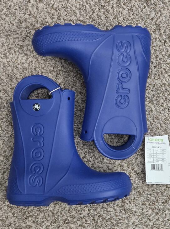 CROCS Other - CROCS 12803 Kids Cerulean Blue Handle It Rain Boots US 2 size J2 Youth Big Kids